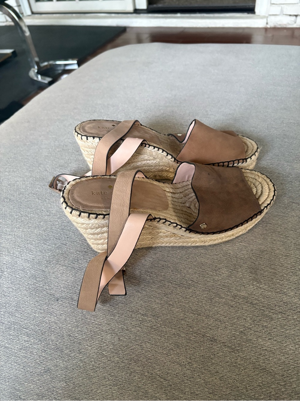 kate spade Brown Espadrille Wedge Sandals